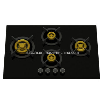 Supreme Unique 4 Brass Burner Gas Hob (8mm Glass)